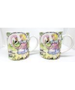 TWO Paul Cardew Coffee Cups Mugs ALICE IN WONDERLAND  Porcelain - £15.04 GBP