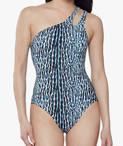 NWT Jessica Simpson Sassy Safari One Shoulder Maillot One-Piece Multi Size S - £26.29 GBP