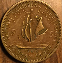 1955 East Caribb EAN Territories 5 Cents Coin - £1.44 GBP