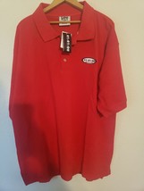 NWT 2000s Y2K Lee Sport Mens XL Polo Shirt Short Sleeve  01.01.00 GEAR red - £15.68 GBP
