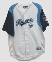 $12 Tampa Bay Rays MLB White Blue Stitched Vintage 90s Baseball Jersey L New - £10.34 GBP