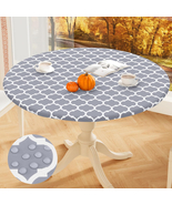 Smiry round Picnic Tablecloth, Waterproof Elastic Fitted Table Covers fo... - $21.04