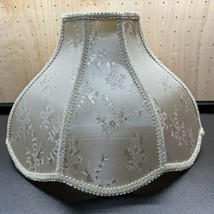 Victorian Lamp Shade Damask Floral &amp; Trim Antique White Brocade  12&quot;H x ... - $89.08