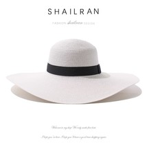 Summer Foldable Big  Straw Hat Women  Beach Hat Lady Simple Travel  Hat screen U - £41.41 GBP