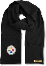 Pittsburgh Steelers NFL Unisex Jimmy Bean 4-in-1 Beanie Scarf 82 x 8" Black - $29.69