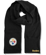 Pittsburgh Steelers NFL Unisex Jimmy Bean 4-in-1 Beanie Scarf 82 x 8&quot; Black - £23.21 GBP