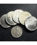 FIVE (5) MORGANS, &amp; WALKING LIBERTY! AU OR BETTER. QUALITY, &amp; QUANTITY! ... - $3,911.17 MXN