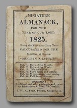 Rare Miniature Almanack For The Year Of Our Lord Boston Almanac 1825 [Paperback] - £141.32 GBP
