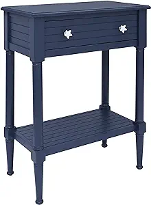 Raleigh Navy Accent Table With Storage And Whimsical Starfish Drawer Pul... - $259.99