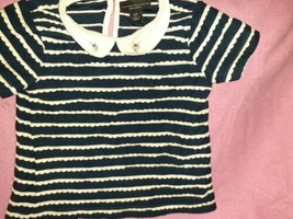 Victoria Beckham For Target Baby Striped Top With Bees On Collar Sz 9 Mo... - $19.79