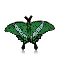 Emerald Swallowtail Butterfly Hard Enamel Pin - £7.86 GBP