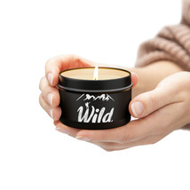 Custom Tin Candle - Aromatherapy | Natural Soy Wax | Wood Wick | Made in USA | 4 - £11.39 GBP+