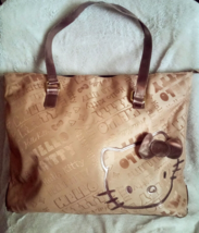 Pre-Owned Sanrio Hello Kitty Large Brown Tote Bag w/ Metallic Trim - £35.03 GBP