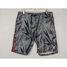 Hurley Mens Board Shorts Size 32 Gray Tropical Print - £15.86 GBP