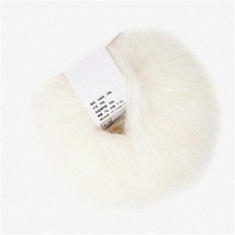 FluffyClouds Luxe Angora Yarn - Silky Soft Mohair Blend for Cozy Knits - Hot Whi - $30.64