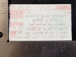 George Clinton P-FUNK ALL-STARS - Vintage 1996 Hob Atlanta Concert Ticket Stub - £8.11 GBP