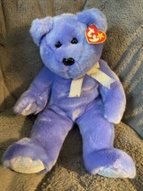 TY Beanie Babies Buddy Clubby II Teddy Bear 1999 Lavender Periwinkle 14&quot; - £7.97 GBP