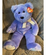 TY Beanie Babies Buddy Clubby II Teddy Bear 1999 Lavender Periwinkle 14&quot; - £7.85 GBP
