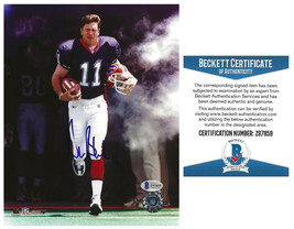 Drew Bledsoe signed Buffalo Bills football 8x10 photo Beckett COA autographed - £78.94 GBP