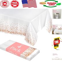 Elegant Rose Gold Disposable Tablecloths 4 Pack - 54x108 Inch for Stylis... - $473.33 MXN