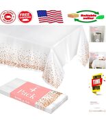Elegant Rose Gold Disposable Tablecloths 4 Pack - 54x108 Inch for Stylis... - $473.33 MXN