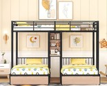 Full Over Twin &amp; Twin Triple Bunk-Bed With Storage Drawers,Full-Length G... - £660.76 GBP