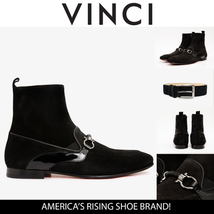 The Baron Black Suede Bit Zip-Up Dress Men Boot Final Sale! image 8