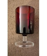 Luminarc Arcoroc Ruby Red Glass Stemmed Juice Goblets Clear Base France ... - $224.85 MXN