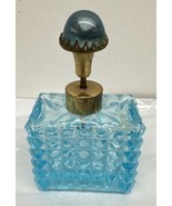 Vintage Blue Glass Perfume Bottle with Atomizer - €51,12 EUR