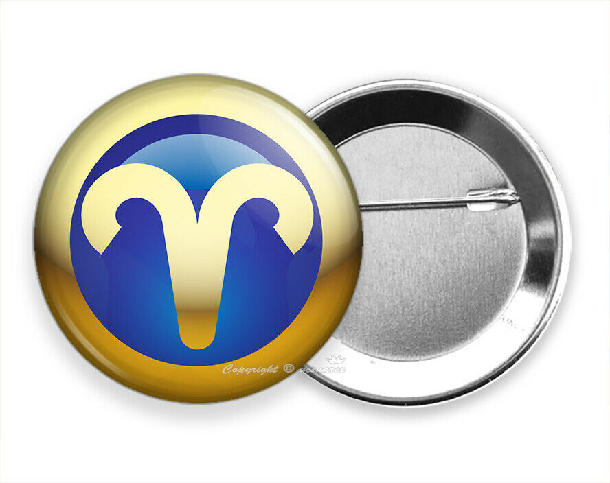 ARIES ZODIAC HOROSCOPE ASTROLOGY SIGN RAM SYMBOL HD PIN PINBACK BUTTON GIFT IDEA