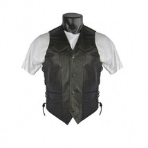 Vance Leather Men&#39;s Premium Lace Side Braid Vest with Single Seam Back - £61.72 GBP+