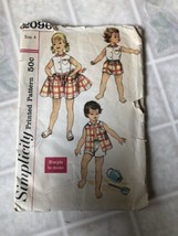 1960s Vtg  Simplicity Sewing Pattern 2096 Girls Blouse Shorts and Skirt ... - $18.27