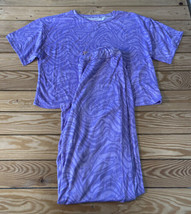 Juicy Couture NWOT Women’s Brushed Hacci Tee &amp; Flare Pants set size L Purple AB - £23.28 GBP