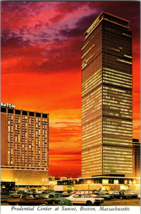 Vtg Postcard Prudential Center Sunset, Boston Massachusetts Office Tower Hotel - £5.15 GBP
