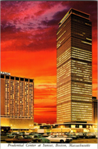 Vtg Postcard Prudential Center Sunset, Boston Massachusetts Office Tower Hotel - £4.93 GBP