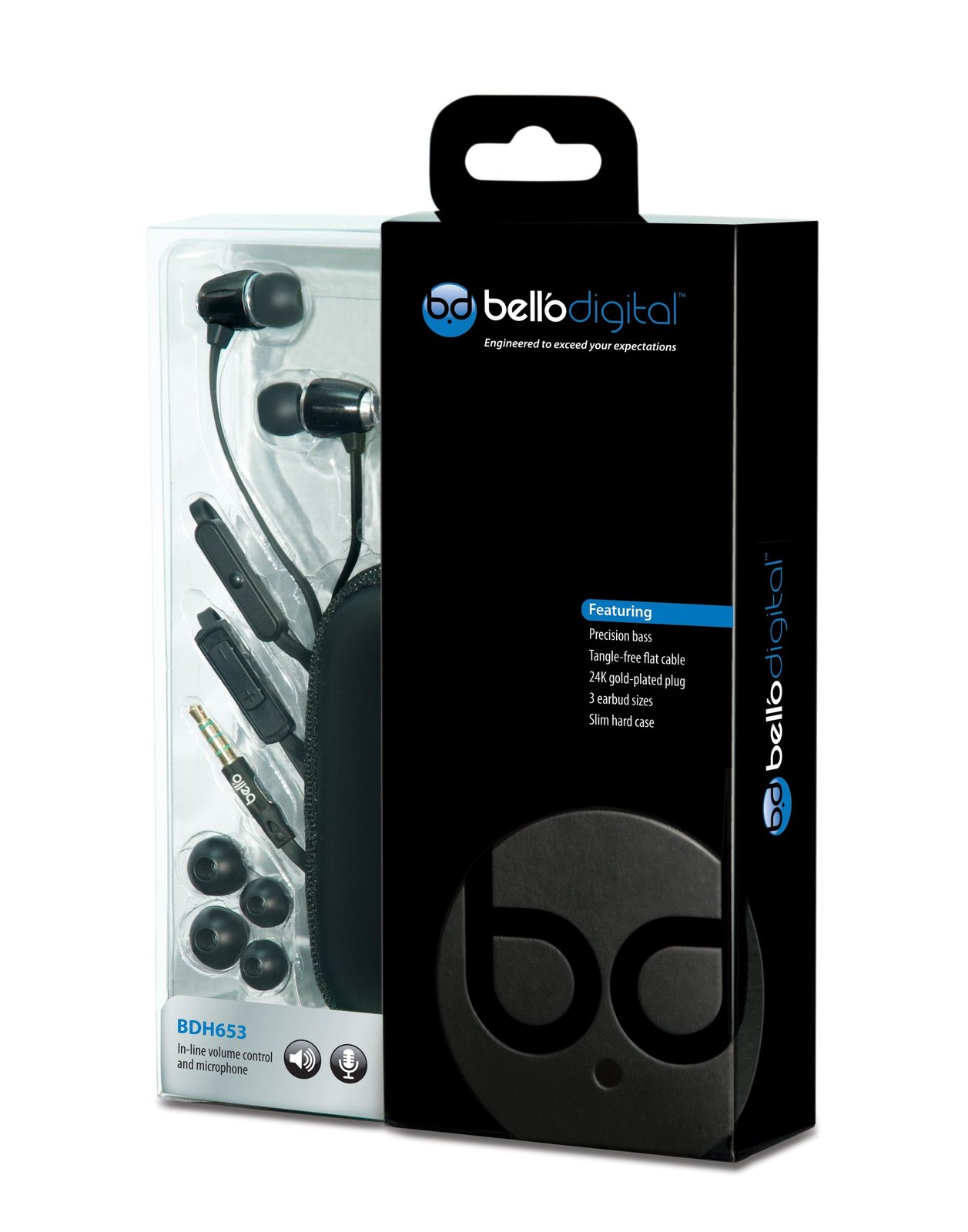 Bell&#39;O Digital BDH653 Precision Bass-Ear Stye Headphone-Line Volume/Micr... - $26.99