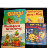 Vintage Children&#39;s Books lot of 4 Bambi, The Muppets go camping, Pac-Man... - $14.40