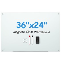 VUSIGN Glass Whiteboard 36&quot; x 24&quot; Magnetic Dry Erase for Office School Home F... - $87.65