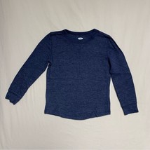 Navy Blue Soft Shirt Boy’s 4T Long Sleeve Tee Waffle Weave Flannel shirt School - £9.32 GBP