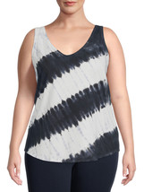 Terra &amp; Sky Women&#39;s Plus Tie Dye Tank Top Shirt 2X (20-22W)  Black NEW - £11.33 GBP