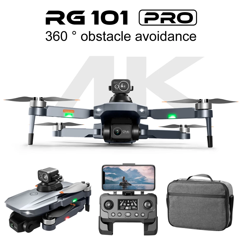 4K Camera Drone RG101 Pro 5G Wifi FPV Drone GPS 2-Axis Gimbal Obstacle Avoidan - £175.86 GBP+
