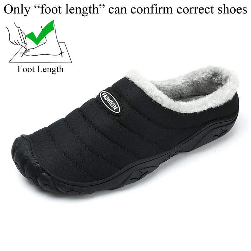 Winter Men Plus Size Leisure Indoor Plush Slippers Home Cotton Shoes War... - £46.11 GBP