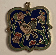 Cloisonne Pendant Birds In Tree Vintage - £10.15 GBP