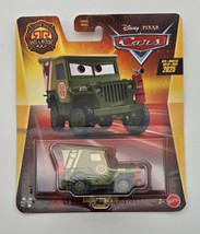 Disney Pixar Cars Race &amp; Rescue SARGE 1:55 Green Military Jeep Metal 202... - $293.40 MXN