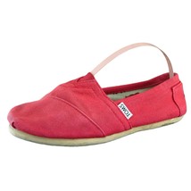 Toms Size 6.5 M Red Round Toe Flat Fabric Women - £15.92 GBP