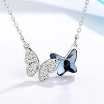 Crystal &amp; Silver-Plated Double Butterfly Pendant Necklace - $13.99