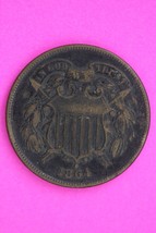 1864 BN  Two 2 Cent Liberty Coin Eraly Type Guaranteed Authentic &amp; Genui... - $578.66 MXN