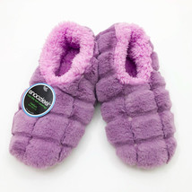 Snoozies Women&#39;s Ok to Be Square Lilac Slippers Medium 7/8 - $12.86