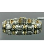 12Ct 14K Yellow White Gold Over Baguette Diamond 7.25&#39;&#39; Tennis Link Brac... - $268.06 CAD