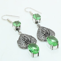 Green Amethyst Gemstone Handmade Fashion Ethnic Earrings Jewelry 2.50&quot; SA 2764 - £3.92 GBP